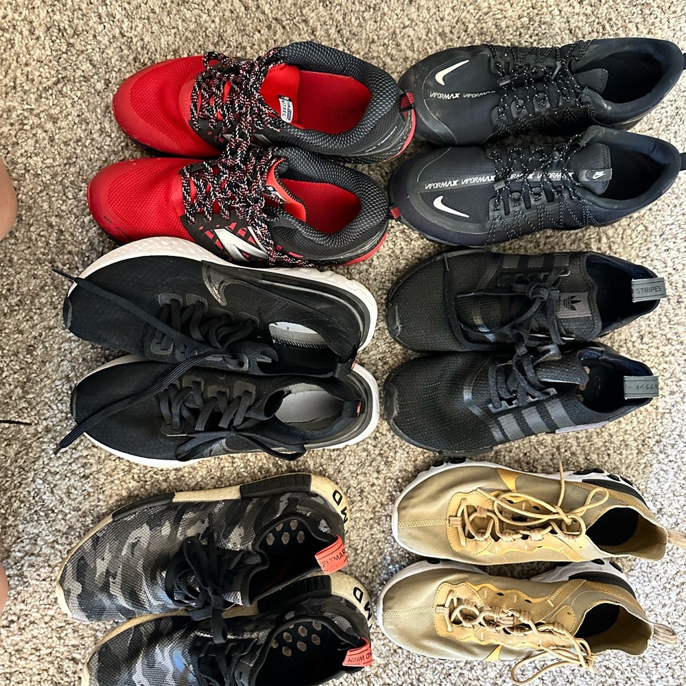 Nike adidas vapor max runners NMD all size 10. all in good condition 6 pairs